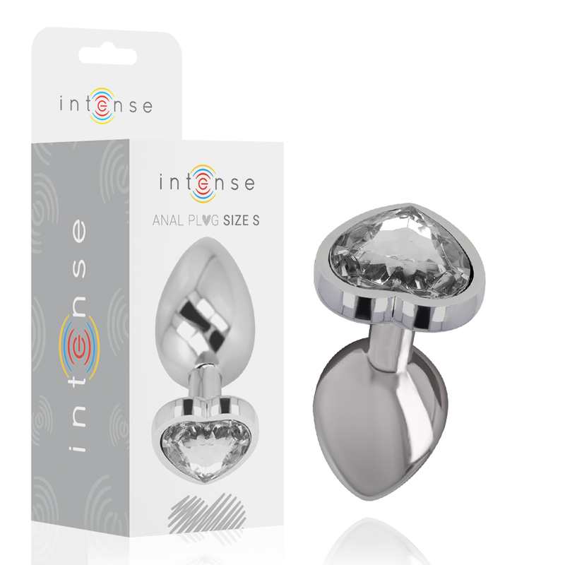 Plug Anal Metálico Corazón Blanco Talla S
