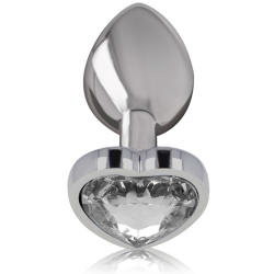 Plug Anal Metálico Corazón Blanco Talla S