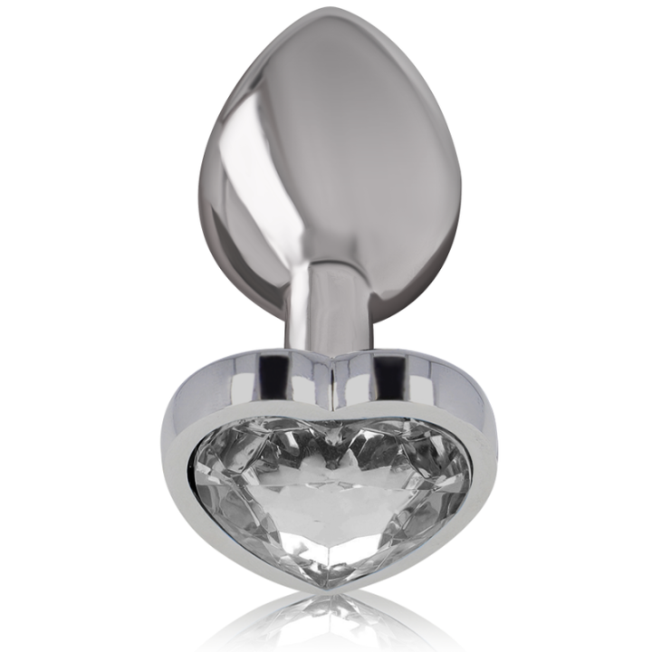 Plug Anal Metálico Corazón Blanco Talla S
