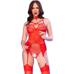 Body rouge ouvert à l’entrejambe CR 4879
