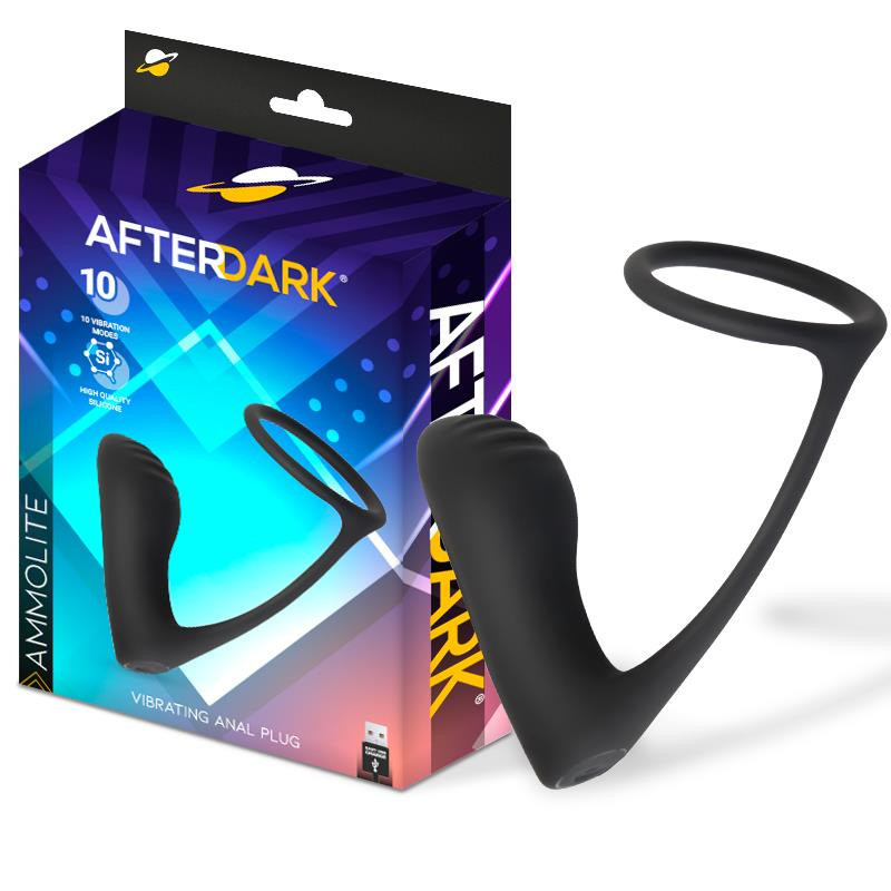 Ammolite Plug Anal avec Vibration et Anneau pour Testicules