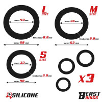 Set de 3 Anneaux pour Pénis Épais S, M et L