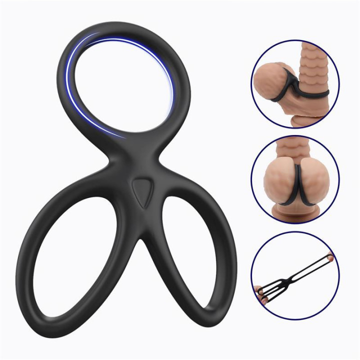 Anneau Triple Pénis et Testicules Flexible