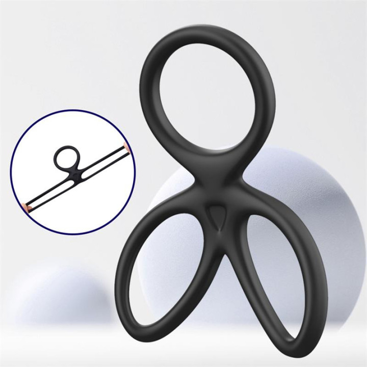 Anneau Triple Pénis et Testicules Flexible