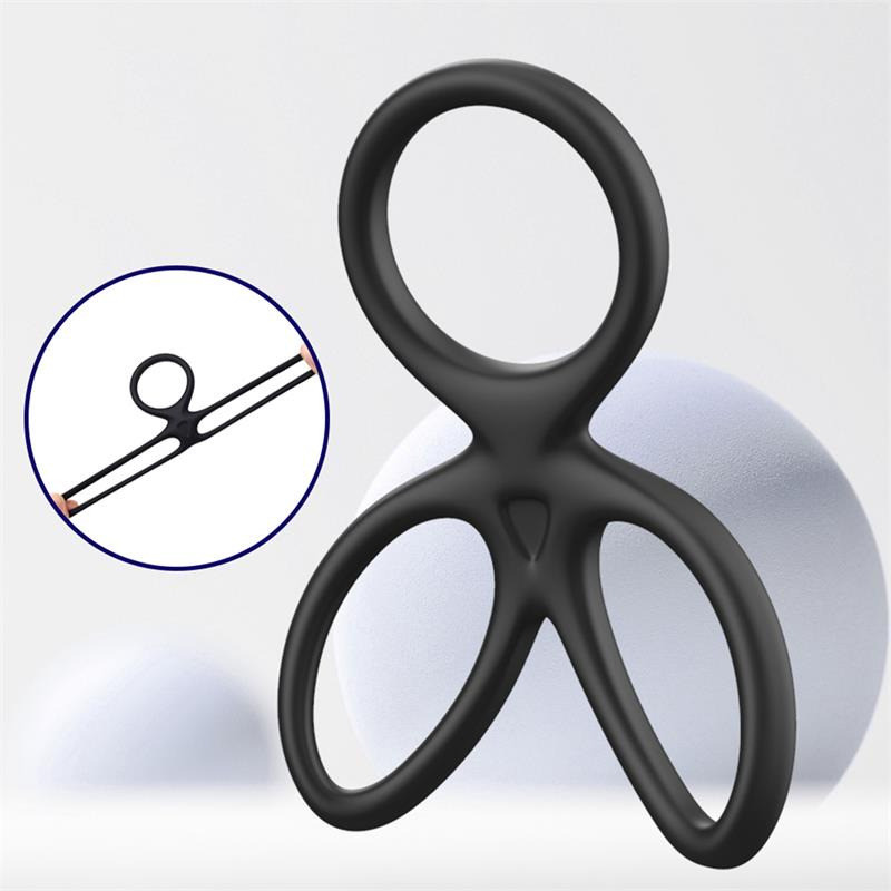 Anneau Triple Pénis et Testicules Flexible