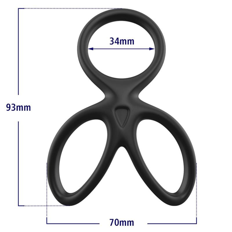 Anneau Triple Pénis et Testicules Flexible