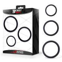 Set de 3 Anneaux Péniens Fins en Silicone S, M et L