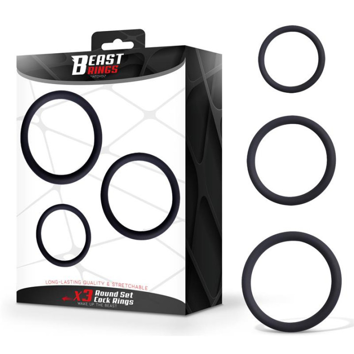Set de 3 Anneaux Péniens Fins en Silicone S, M et L