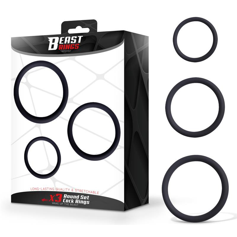 Set de 3 Anneaux Péniens Fins en Silicone S, M et L