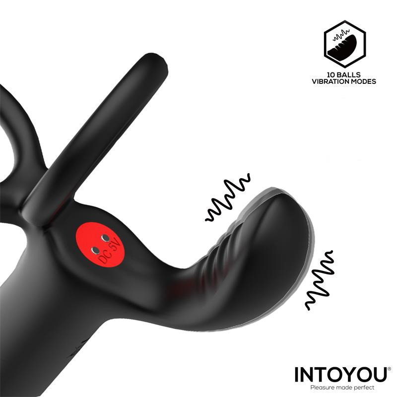 Magnor Dildo con anillo Doble y Estimulador de Testículos