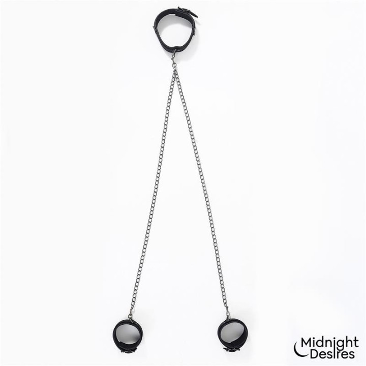 Collar con Esposas para Tobillos con Cadena