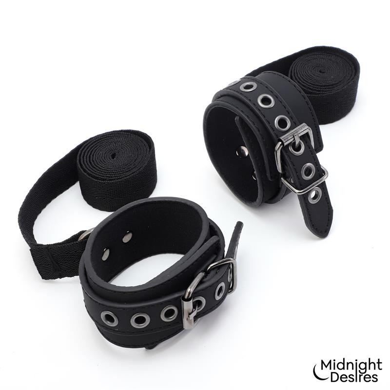 Set Bondage con Esposas, Antifaz y Pluma Estimuladora