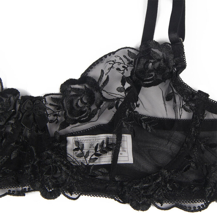 Set de 3 Piezas Estampado Floral Negro