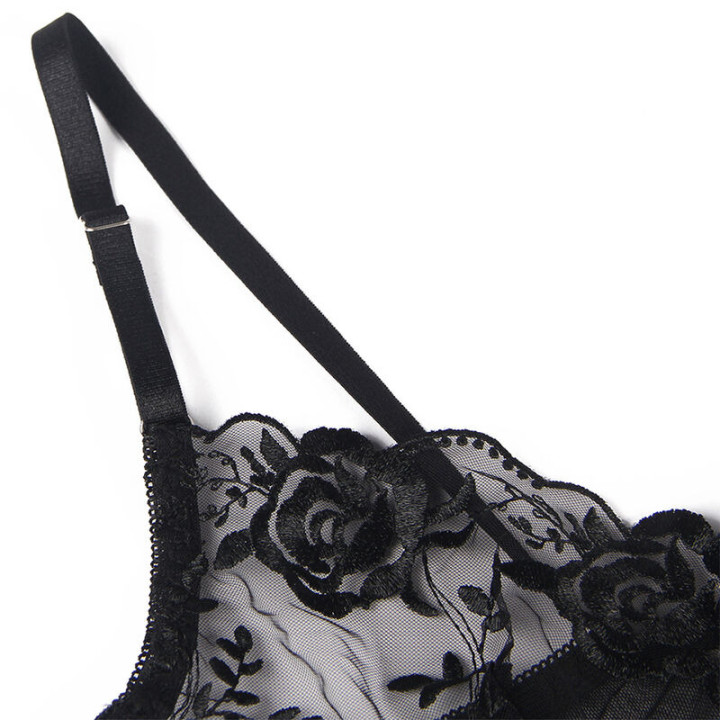 Set de 3 Piezas Estampado Floral Negro
