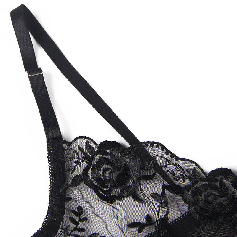 Set de 3 Piezas Estampado Floral Negro