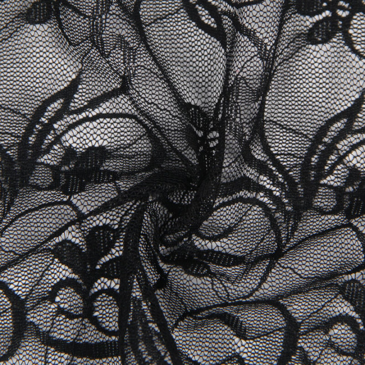 Babydoll de Encaje con Tirantes Negro
