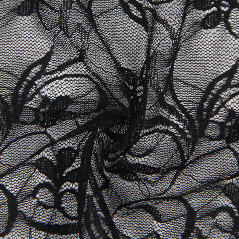 Babydoll de Encaje con Tirantes Negro