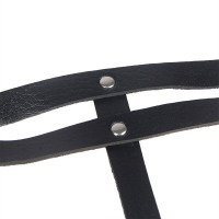 Cinturon de Cadenas Anillas Cuero Negro