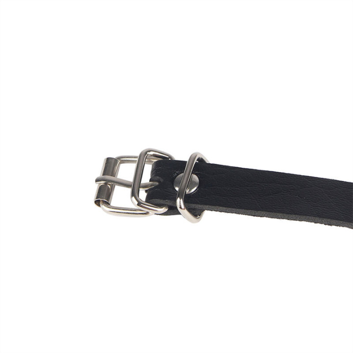 Cinturon de Cadenas Anillas Cuero Negro