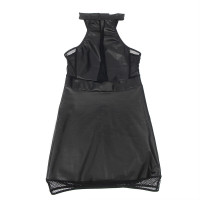 Vestido Cuello Halter con Transparencias Negro
