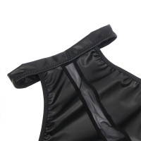 Vestido Cuello Halter con Transparencias Negro