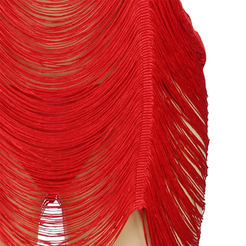 Vestido de Flecos y Tanga Rojo