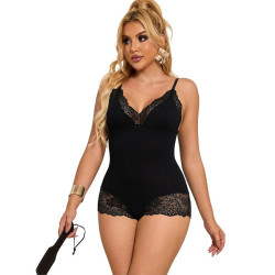 Teddy Encaje Floral Negro