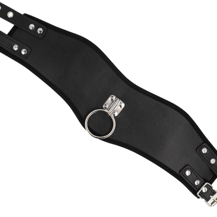 Collar con Correa Ancho Negro