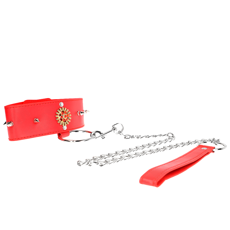 Collar con Correa Rojo con Diamantes