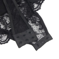 Teddy avec Porte-jarretelles Dentelle et Sangles Noir