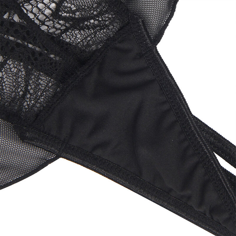 Teddy Col Halter Dos Nu Dentelle Noire