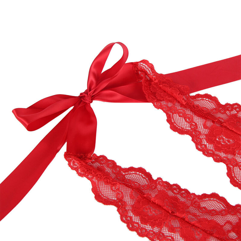 Body Sexy con Volantes y Cinturón Rojo