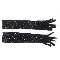 Guantes Transparentes con Brillo Negro