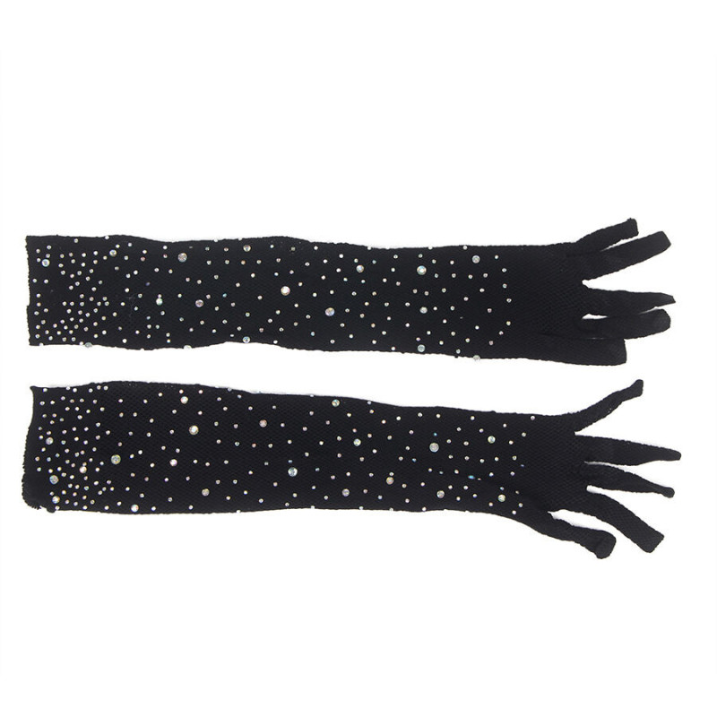 Guantes Transparentes con Brillo Negro