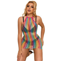 Vestido de Rejilla Arcoíris TU