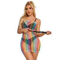 Vestido de Rejilla Arcoíris TU