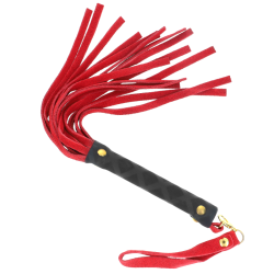 Látigo Mini Piel de Ante Rojo 30cm