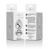 Plug Anal Metálico con Corazón Blanco Talla M