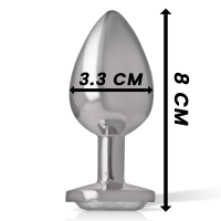 Plug Anal Metálico con Corazón Blanco Talla M