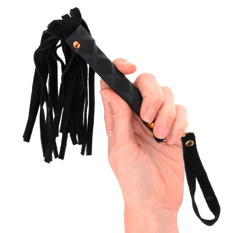 Látigo Mini Piel de Ante Negro 30 cm