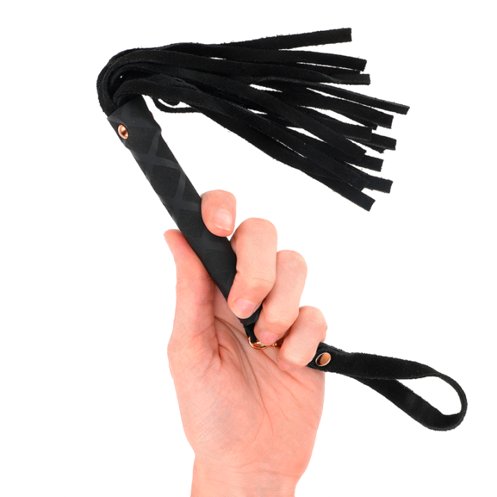 Látigo Mini Piel de Ante Negro 30 cm