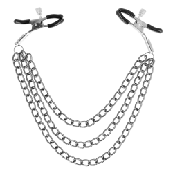 Pinzas para Pezones con Triple Cadena Negro