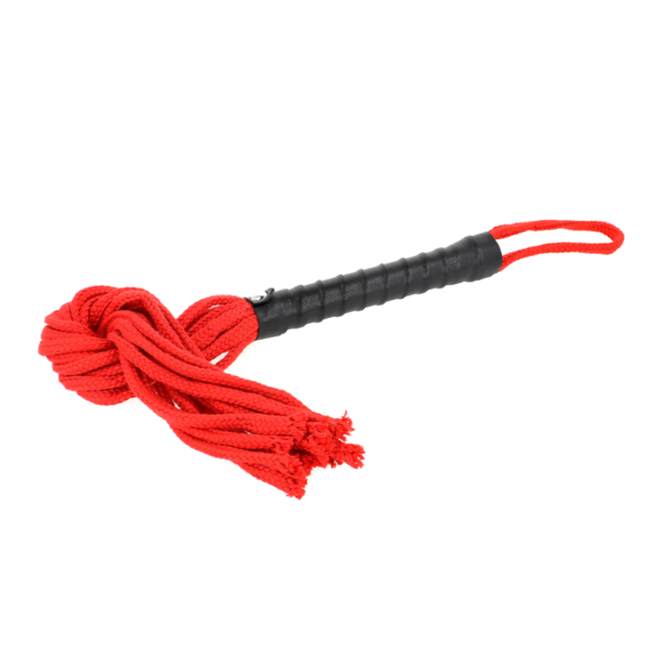 Fouet à cordes rouge 56 cm