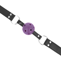 Bâillon boule respirant violet à double rivet
