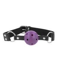 Bâillon boule respirant violet à double rivet