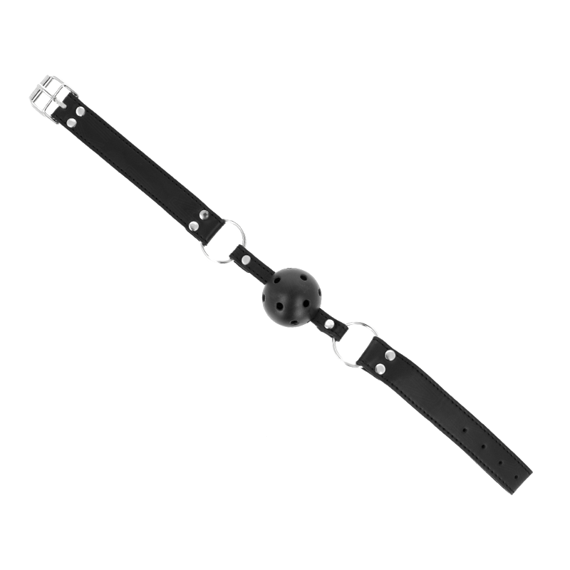 Bâillon-boule respirant à double rivet Modèle 1 noir