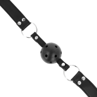Bâillon-boule respirant à double rivet Modèle 1 noir