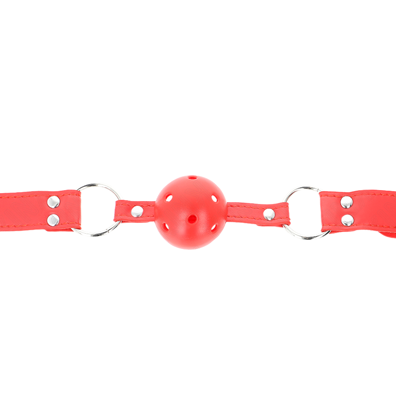 Bâillon boule rouge rigide et creux