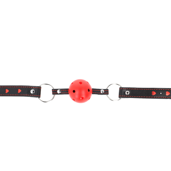 Bâillon boule rouge rigide et creux Modèle 2