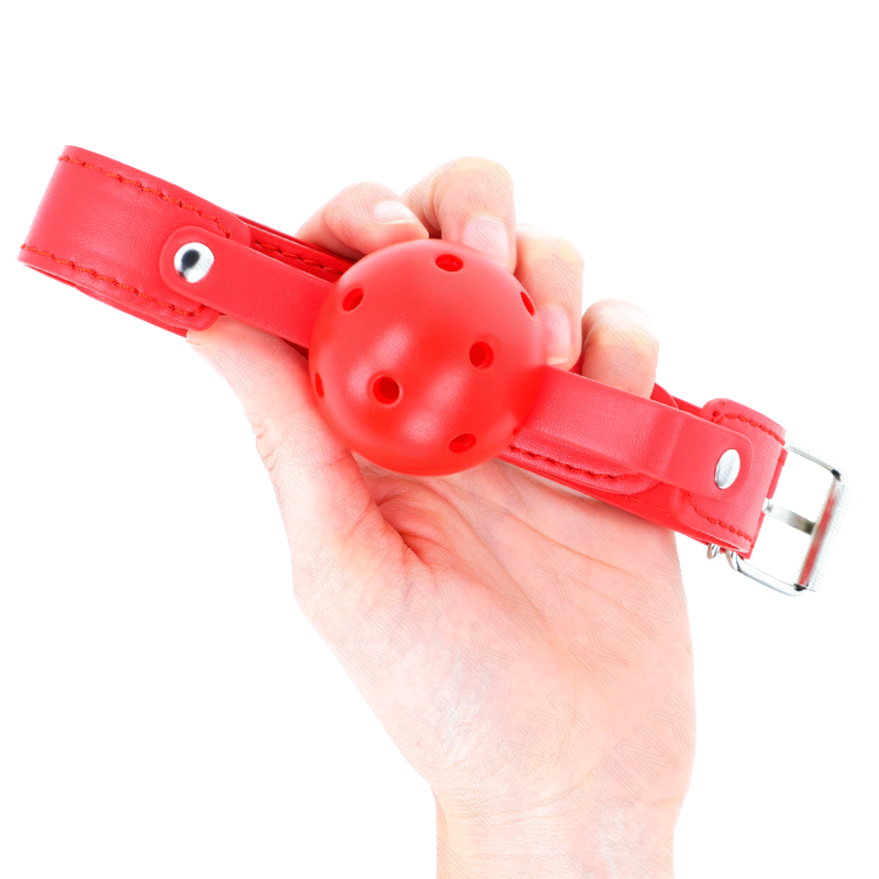 Bâillon-boule respirant rouge